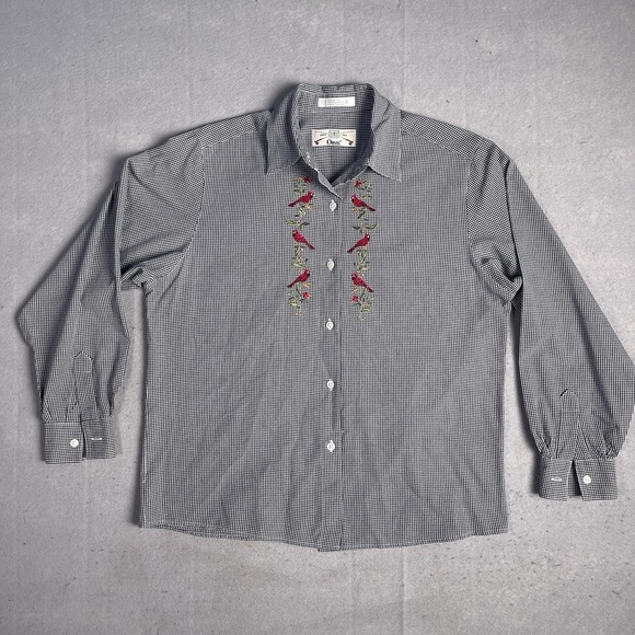 Orvis Tops - Orvis Embroidered Button Front Work Shirt Woman Sz 6 Long Sleeve‎ Checks